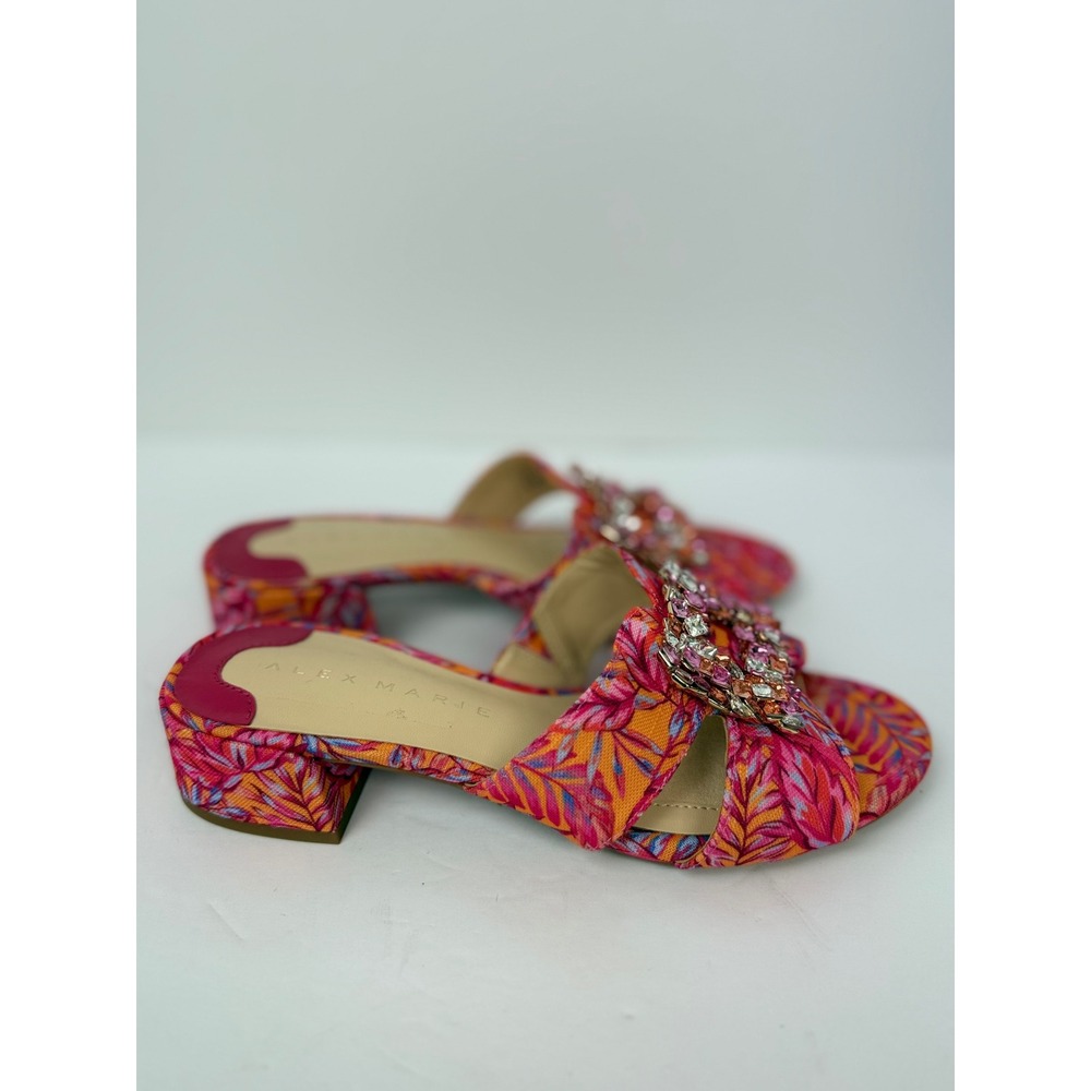 Alex Marie Heeled Sandals Sz 7.5 Textile Rhinestones - Picture 7 of 7